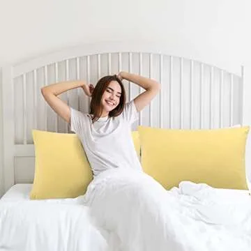 uxcell 2 Pack Pillow Cases Soft 1800 Series Microfiber Pillowcases Set with Zipper Standard(20"x26") Gold