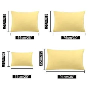 uxcell 2 Pack Pillow Cases Soft 1800 Series Microfiber Pillowcases Set with Zipper Standard(20"x26") Gold