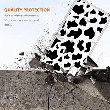 CREFORKIAL for iPhone 12/12 Pro Case Clear with Four Corner Reinforced Shockproof for iPhone 12/12 Pro Cell Phone Case for iPhone 12/12 Pro Cover Cases Thin Soft TPU Protective-Cute Black 2.0 Cow