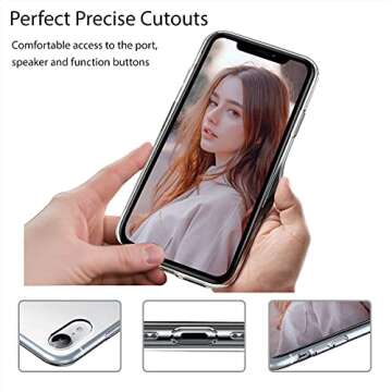 CREFORKIAL for iPhone 12/12 Pro Case Clear with Four Corner Reinforced Shockproof for iPhone 12/12 Pro Cell Phone Case for iPhone 12/12 Pro Cover Cases Thin Soft TPU Protective-Cute Black 2.0 Cow