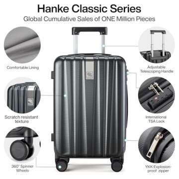 Premium Hanke 3 Piece Luggage Set for All Travelers