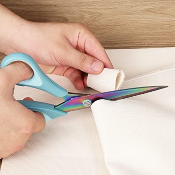 Craft Scissors, All Purpose Sharp Titanium Blade Shears, Comfortable Grips, School Scissors Set of 3 pack, Ideal for Office, Home, Sewing, Fabric, Kitchen, Arts and DIY Supplies, 9.3"/8.5"/5.6", Blue