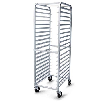 Aluminum 20-Tier Sheet Pan Rack with Brake Wheels