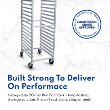 Aluminum 20-Tier Sheet Pan Rack with Brake Wheels
