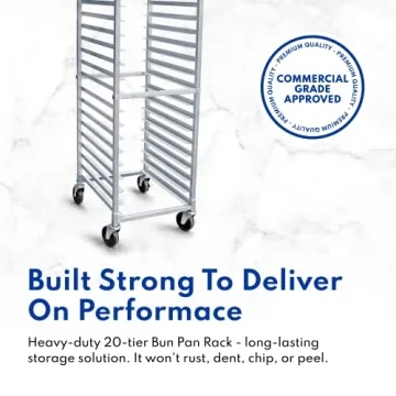 Aluminum 20-Tier Sheet Pan Rack with Brake Wheels