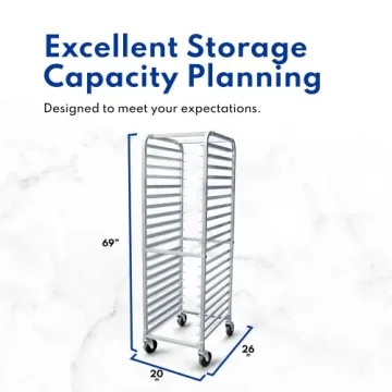 Aluminum 20-Tier Sheet Pan Rack with Brake Wheels