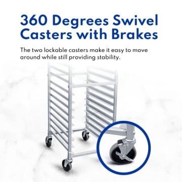 Aluminum 20-Tier Sheet Pan Rack with Brake Wheels