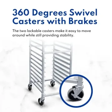 Aluminum 20-Tier Sheet Pan Rack with Brake Wheels