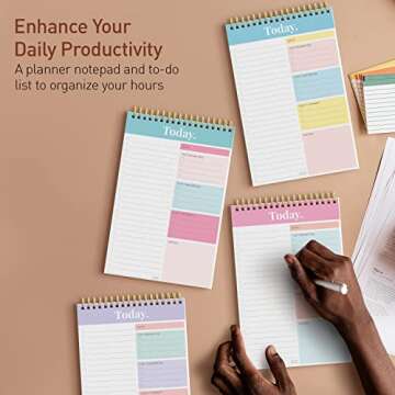 S&O Daily Planner Notepad for Productivity - 52 Page Office To Do List - Undated Coiled Note paper O...