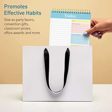 S&O Daily Planner Notepad for Productivity - 52 Page Office To Do List - Undated Coiled Note paper Organizer - Spiral Desk Notebook Perfect for Setting Goals, Task Planning and Organisation - Set of 4