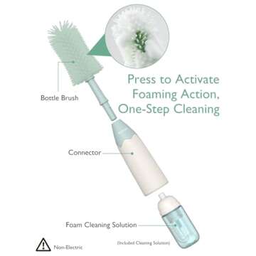Momcozy Bottle Brush Kit - Push-Press Design for Better Baby Bottle Cleaning - Generating Foam for C...