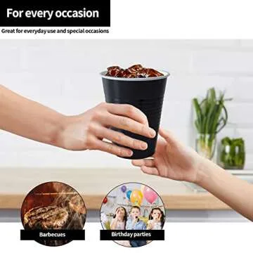 Hanna K. 50 Count Black Plastic Party Cups 18oz