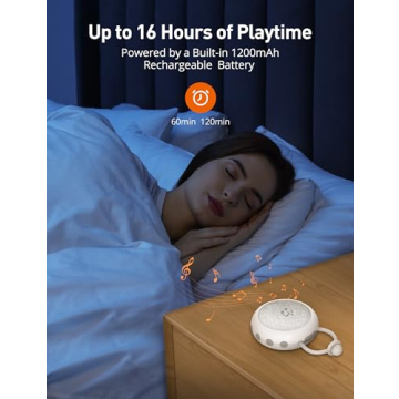 Sympa Portable Sound Machine with Soothing Sounds and Night Light