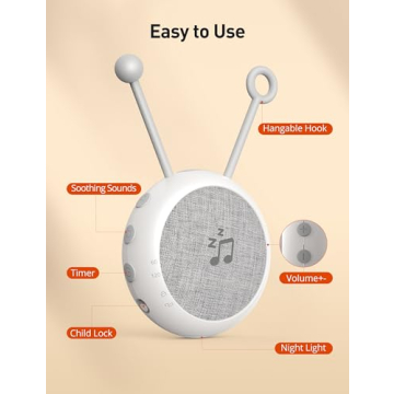 Sympa Portable Sound Machine with Soothing Sounds and Night Light