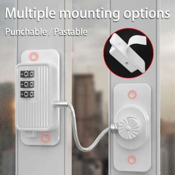 Heavy Duty Combination Refrigerator Lock (2 Pack) - Child Proof Cabinet Locks for Baby Safety, No Dr...