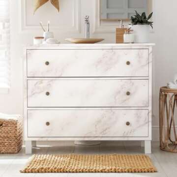 Homein Marble Contact Paper 23.6"×78.7", Peel and Stick Countertops Wallpaper Waterproof Self Adhes...