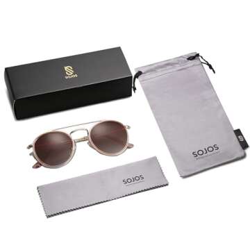 SOJOS Retro Round Polarized Sunglasses for All Styles