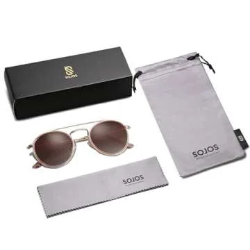 SOJOS Retro Round Polarized Sunglasses for All Styles