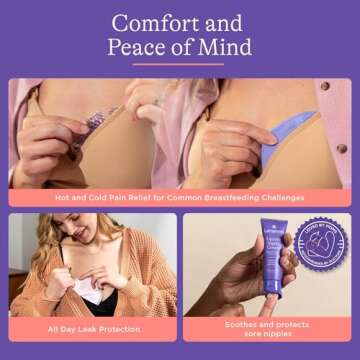 Lansinoh Breastfeeding Essentials Kit for New Moms with Nursing Pads, Breastmilk Storage Bags, Nipple Cream, Hot and Cold Breast Therapy Packs, Silicone Breast Pump, 77 Piece Gift Set