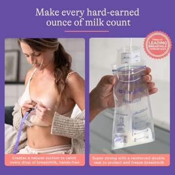 Lansinoh Breastfeeding Essentials Kit for New Moms with Nursing Pads, Breastmilk Storage Bags, Nipple Cream, Hot and Cold Breast Therapy Packs, Silicone Breast Pump, 77 Piece Gift Set