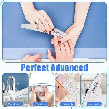 Professional 12 PCS Reusable Nail File Set for Home Salon