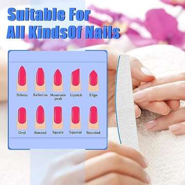 Professional 12 PCS Reusable Nail File Set for Home Salon