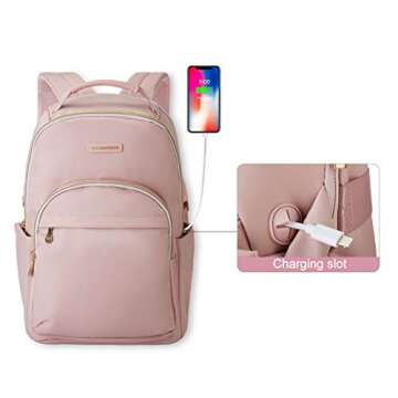 LIGHT FLIGHT Laptop Backpack Women Travel Backpacks Book Bag for 17.3 Inch Computer Carry on Backpac...