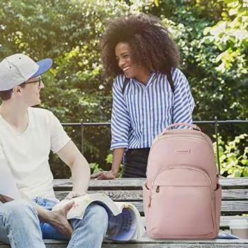 LIGHT FLIGHT Laptop Backpack Women Travel Backpacks Book Bag for 17.3 Inch Computer Carry on Backpack for Work Travel College Large Pink