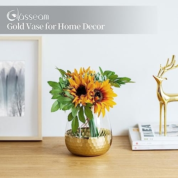 Gold Flower Vase for Home Decor and Wedding Centerpiece