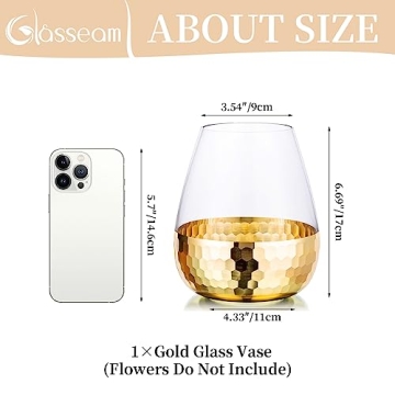 Gold Flower Vase for Home Decor and Wedding Centerpiece