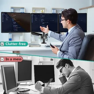 WALI Triple Monitor Gas Spring Desk Mount for 27 inch Screens