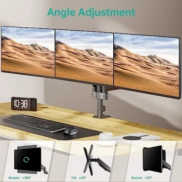 WALI Triple Monitor Gas Spring Desk Mount for 27 inch Screens