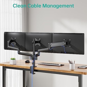 WALI Triple Monitor Gas Spring Desk Mount for 27 inch Screens
