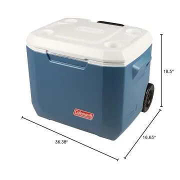 Coleman Portable Rolling Cooler | 50 Quart Xtreme 5 Day Cooler with Wheels | Wheeled Hard Cooler Keeps Ice Up to 5 Days