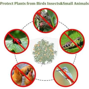 Agfabric Bird Netting 72" Hx72 W Garden Netting Insect Pest Barrier,Plant Cover Fruit Tree Netting Mesh Protection Bag with Zipper,White