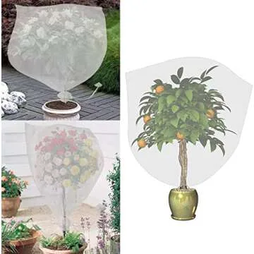 Agfabric Bird Netting 72" Hx72 W Garden Netting Insect Pest Barrier,Plant Cover Fruit Tree Netting Mesh Protection Bag with Zipper,White