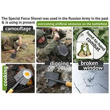 PetriStor 1984 Steel Shovel with Wooden Handle for Camping