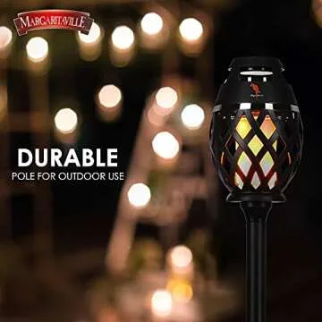 Margaritaville Tiki Torch - Waterproof Bluetooth Speaker, Portable Party Speaker with Flickering LED Lights, Perfect for Travel, Parties, Yards, and Pools