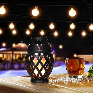 Margaritaville Tiki Torch - Waterproof Bluetooth Speaker, Portable Party Speaker with Flickering LED Lights, Perfect for Travel, Parties, Yards, and Pools