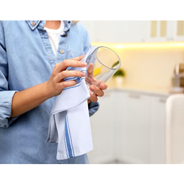 Utopia Towels 12 Pack Blue Cotton Dish Towels for Kitchen