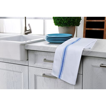 Utopia Towels 12 Pack Blue Cotton Dish Towels for Kitchen