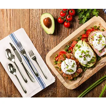 Utopia Towels 12 Pack Blue Cotton Dish Towels for Kitchen