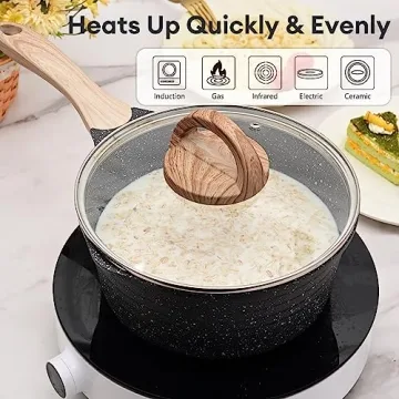 JEETEE Non-Stick Sauce Pan Healthy Easy Clean Cookware