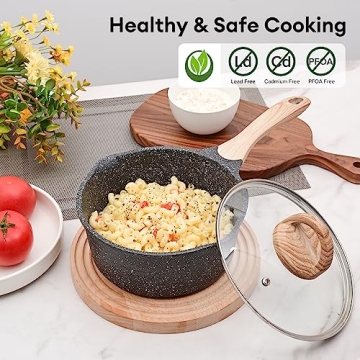 JEETEE Non-Stick Sauce Pan Healthy Easy Clean Cookware