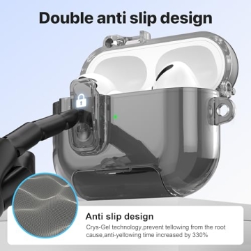 Valkit Clear Apple AirPods Pro 2/1 Case with Magnetic Lock