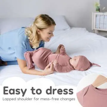 Newborn Baby Knotted Gown, Ultra Soft Silky Infant Long Sleeve Sleeper with Tie Bottom, Baby Girl Sleep Gown with Mittens, Bow, and Hat Set