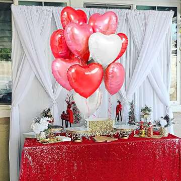 Heart Foil Balloons for Valentines Day Decorations, I Love You Balloons,Valentines Day Balloons,Roma...
