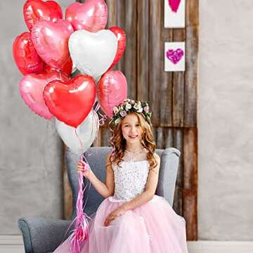 Heart Foil Balloons for Valentine's Day Decor