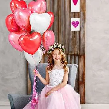 Heart Foil Balloons for Valentine's Day Decor