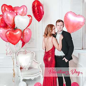 Heart Foil Balloons for Valentine's Day Decor